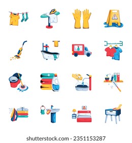 Pack of Housekeeping Flat Icons 

