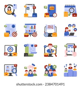 Paquete de iconos planos de HR