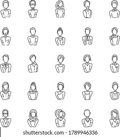 Pack Of Human Avatars Line Icons 