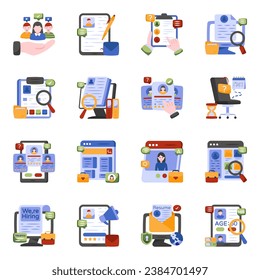 Pack of Human Resource Flat Icons