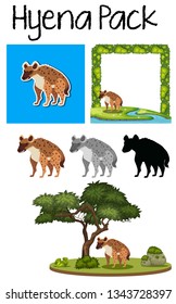 A pack of hyena illustration