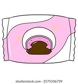 pack ice cream mochi illustration hand drawn isolated vector