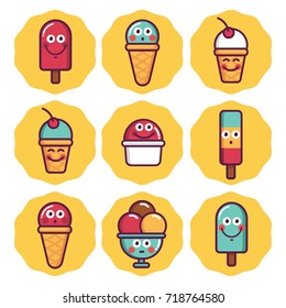 Pack of ice cream stickers