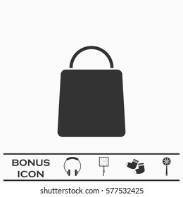 Pack icon flat. Black pictogram on white background. Vector illustration symbol and bonus button