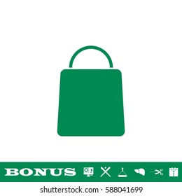 Pack icon flat. Green pictogram on white background. Vector illustration symbol and bonus button