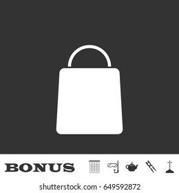 Pack icon flat. White pictogram on black background. Vector illustration symbol and bonus icons