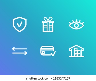 Pack icon set and birthday with payment, safety and arrow. Pointer related pack icon vector for web UI logo design.