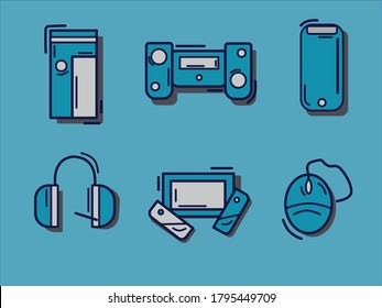 Pack of icons on the Gaming theme