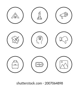 Empaquetar iconos con elementos de otoño, laboratorio y ansiedad. Conjunto de iconos de paquete y concepto de imagen. Elementos vectoriales editables para el diseño de la interfaz de usuario de la aplicación del logotipo.