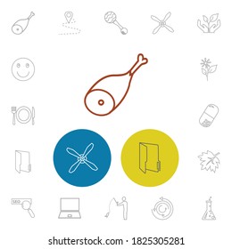 Pack icons set with ecosystem, autumn and toy elements. Set of pack icons and drug concept. Editable vector elements for logo app UI design.