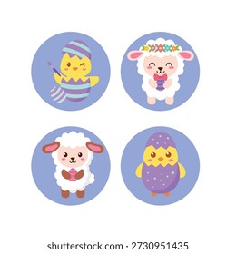 Pack of illustrations for the christian easter holiday
