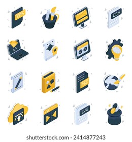 Paquete de iconos isométricos de las herramientas de Illustrator 

