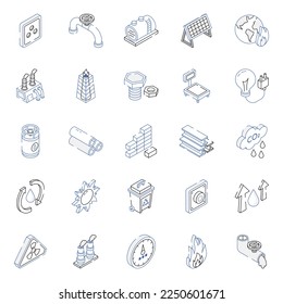 Pack of Industrial Equipment Isometric Icons
