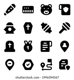 Pack of Instruments Solid Icons 