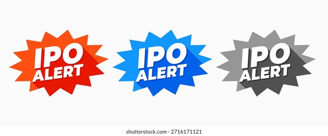 pacote de vetor de fundo do adesivo de alerta de lançamento de estoque de ipo