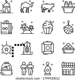 Pack of Islamic Line Icons 