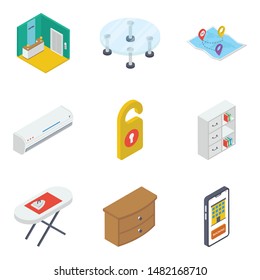 Pack Of Isometric Furniture Icons 