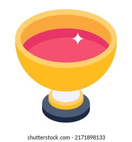 Pack of Isometric icon denoting chalice 

