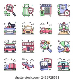 Pack of Journey Flat Icons 

