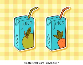 pack of juice with drinking straw svg