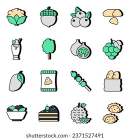 Pack of Junk Meal Flat Icons

