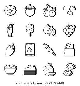 Pack of Junk Meal Linear Icons

