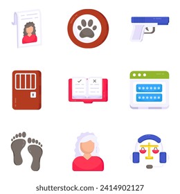 Pack of Justice and Fairness Flat Icons 

