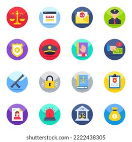Paquete de Iconos Planos de Justicia 