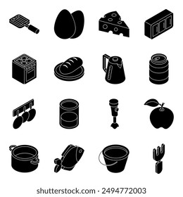 Pack of Kitchen Utensils Solid Icon 

