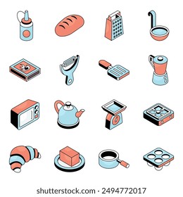 Paquete de utensilios de cocina Icono plano 

