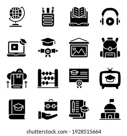 Pack of Knowledge Solid Icons 