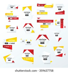 Pack of Label Collection Color red, yellow, black color