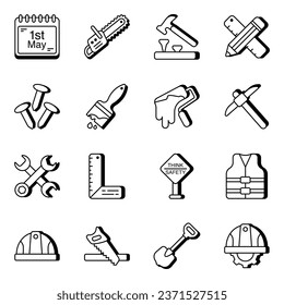 Pack of Labor Day linear Icons

