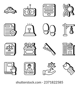 Pack of Law and Order vector Icons

