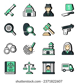 Pack of Law vector Icons


