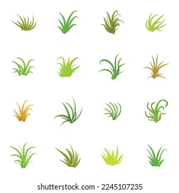 Paquete de diseños de vectores planos de césped 

