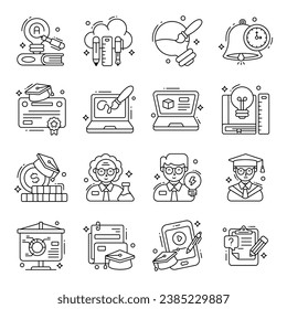 Pack of Learning Flat Icons 

