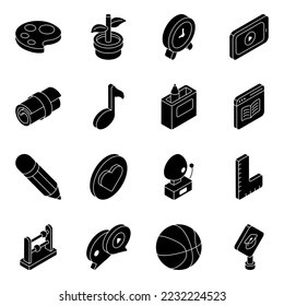 Pack of Learning Flat Isometric Icons

