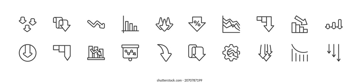 Pack of line less icons. Premium signs for web, apps, sites and UI. Editable vector. Outline objects. 