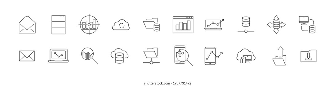 Pack of line programming icons. Premium signs for web, apps, sites and UI. Editable vector. Outline objects. 