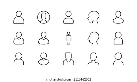 Pack of line user  icons. Premium signs for web, apps, sites and UI. Editable vector. Outline objects. 