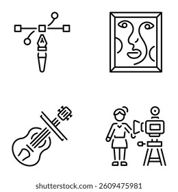 Pack of Linear Stye Artwork Icons 

