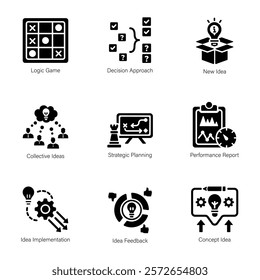 Pack of Logical Thinking Solid Icons

