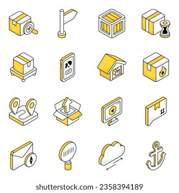 Pack of Logistic and Cargo Flat Icons

