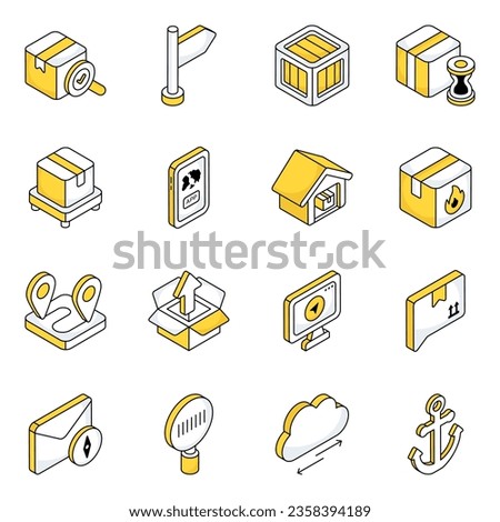Pack of Logistic and Cargo Flat Icons

