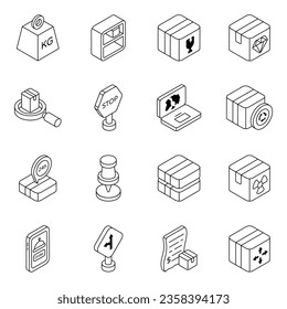 Pack of Logistic and Direction line Icons
