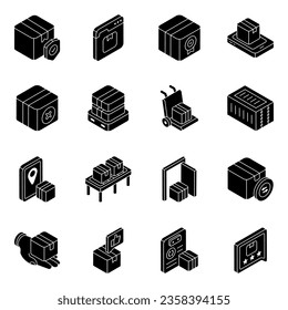 Pack of Logistic glyph Icons 
