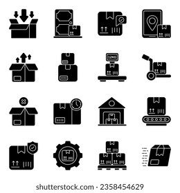 Pack of Logistic glyph Icons 

