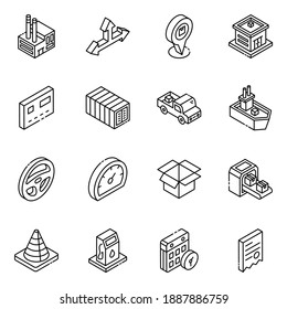
Paket logistischer Glyph-Symbole 
