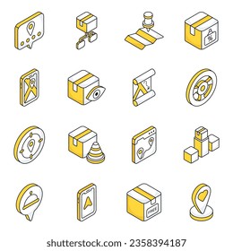 Pack of Logistic and Shipment Flat Icons
